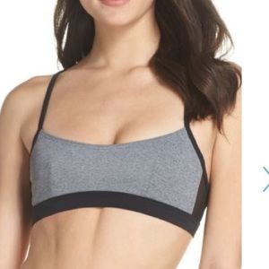 Chromat heather gray w black mesh swim top XS